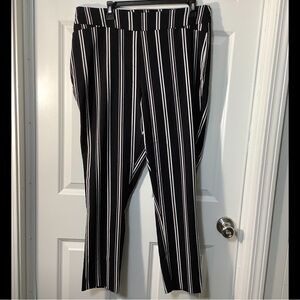 Ashley Stewart Black and White Striped stretch Skinny Pants size 18